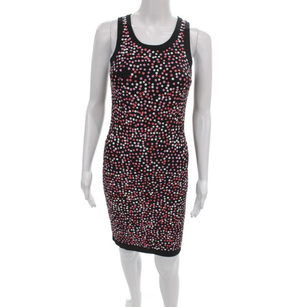 Michael Michael Kors Women Bodycon Pencil Dress Black Crewneck Sleeveless Size S